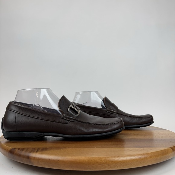 Mens Salvatore Ferragamo Brown Leather Classic Casual Driving Loafers Size 7 D - Picture 1 of 8